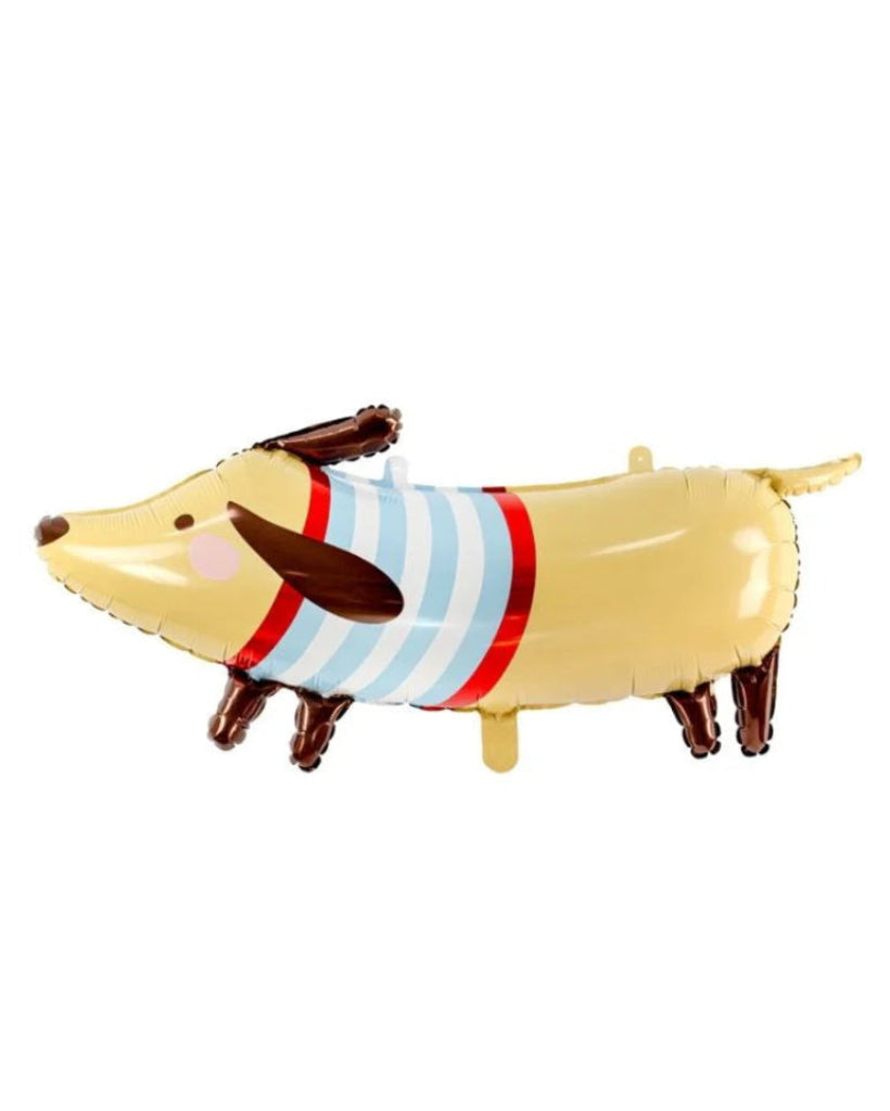 Dachshund With Stripe Shirt Foil Balloon INFLATED