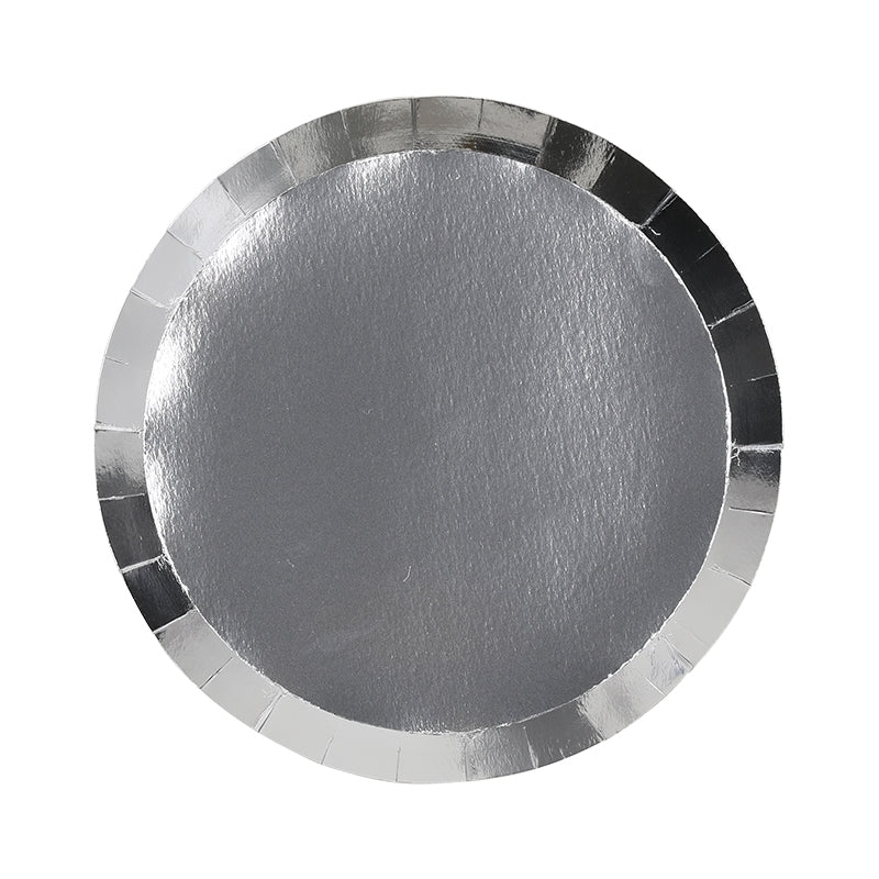 Metallic Silver Snack Plates