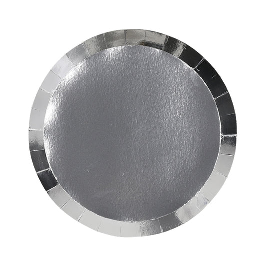 Metallic Silver Snack Plates