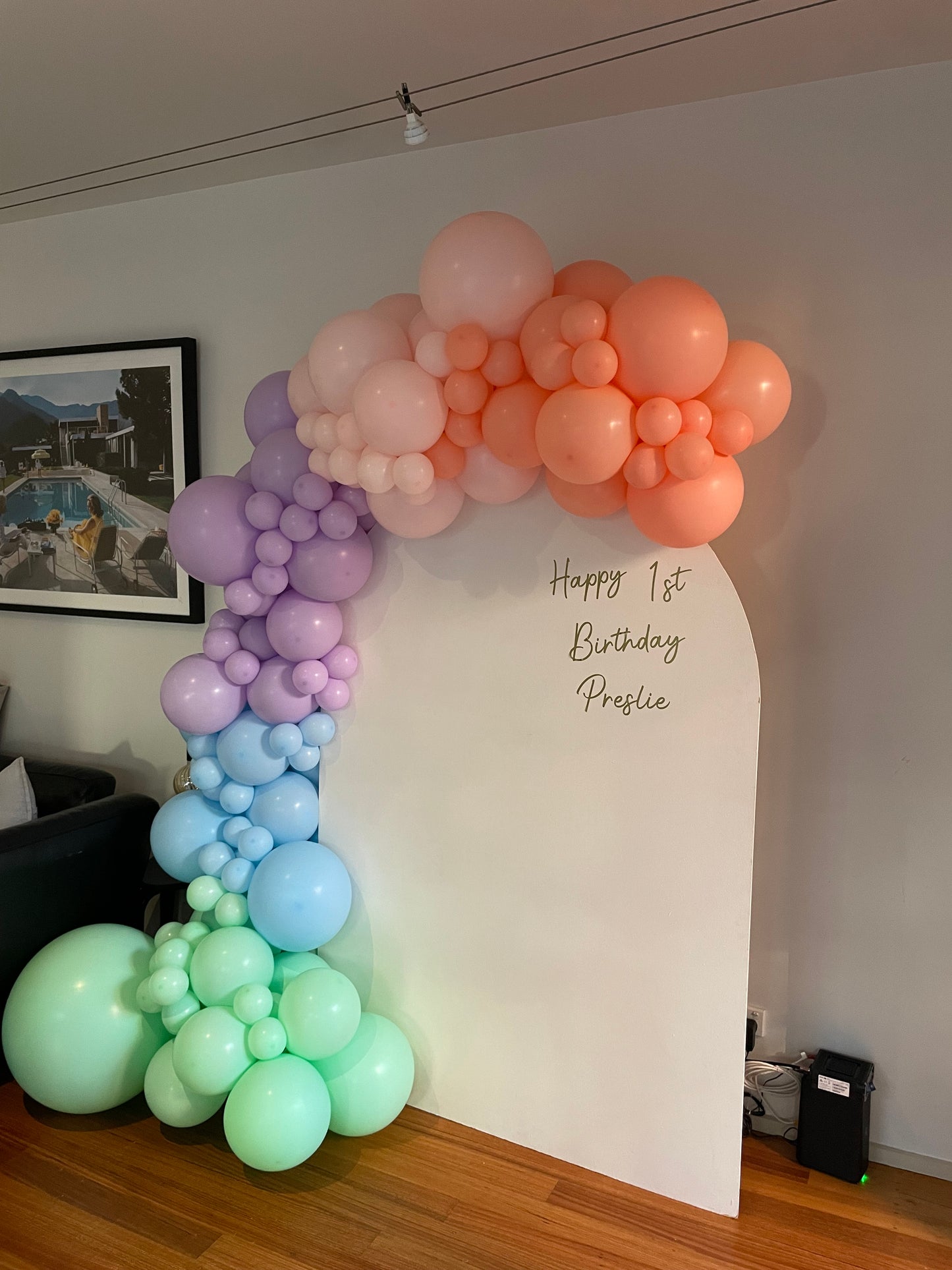 3m Balloon Garland on Wooden Arch