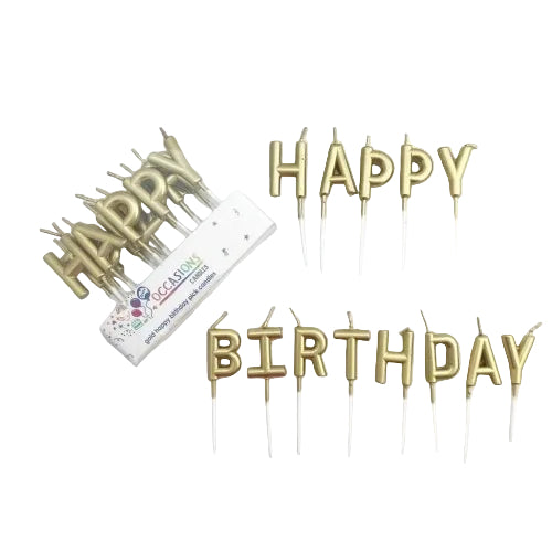 Happy Birthday Gold Candles