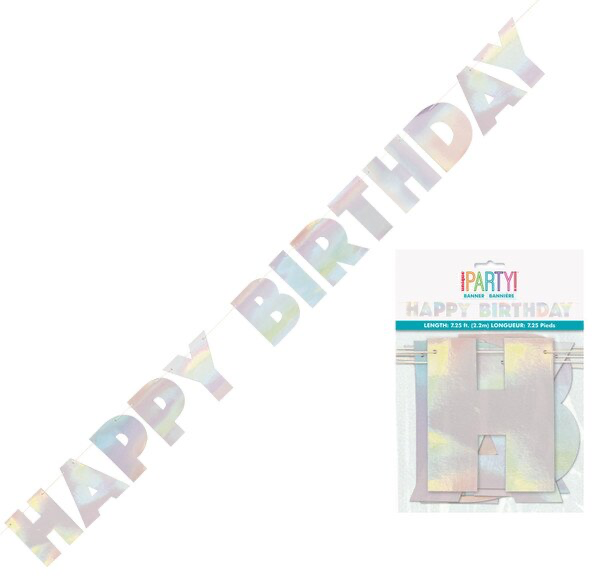 Iridescent Happy Birthday Banner 2.2m