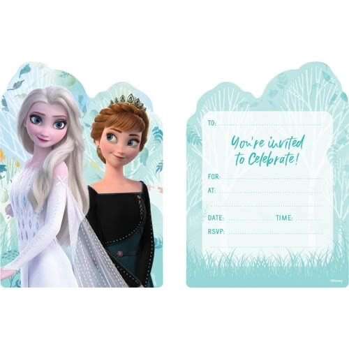 Frozen Anna and Elsa Invites 8pk
