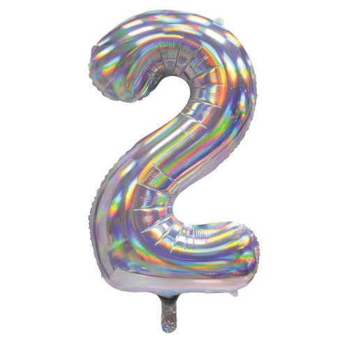 Number 2 Helium Foil Balloon - Assorted Colours