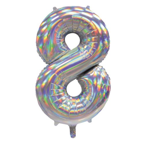 Number 8 Helium Foil Balloon - Assorted Colours