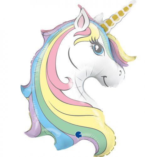 Pastel Unicorn Head Foil Balloon