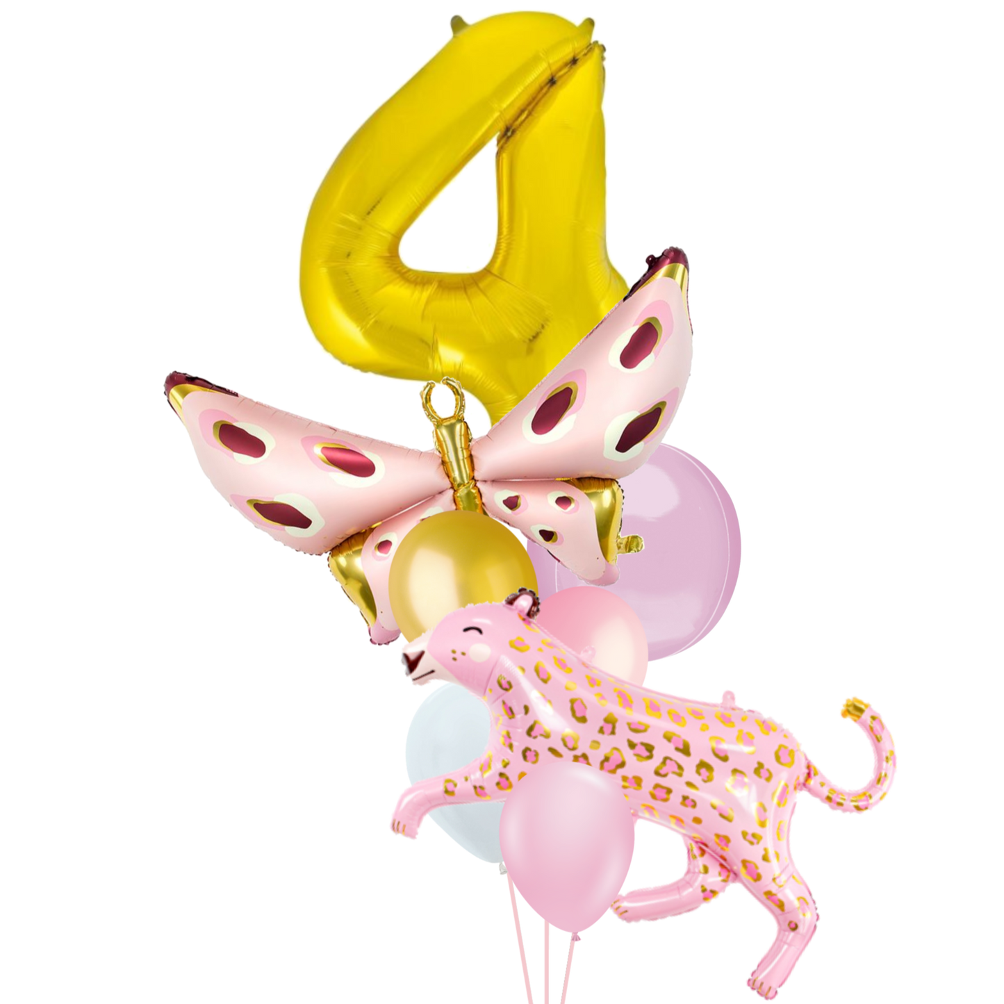 Single Digit Pastel Pink Animal Bunch