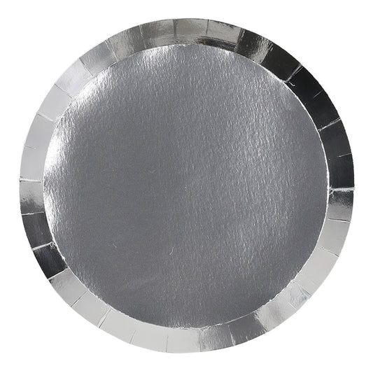 Metallic Silver Lunch Plates