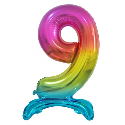 Number 9 Air-Filled Standing Balloon - Assorted Colours