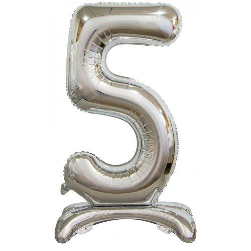 Number 5 Air-Filled Standing Balloon - Assorted Colours