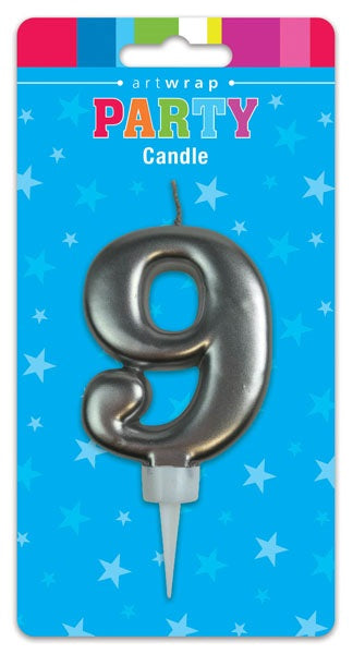Silver Number Birthday Candles