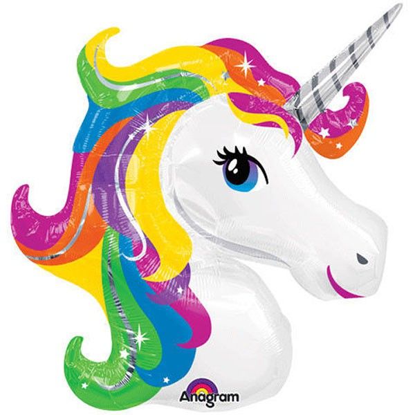 Rainbow Unicorn Head Foil Balloon