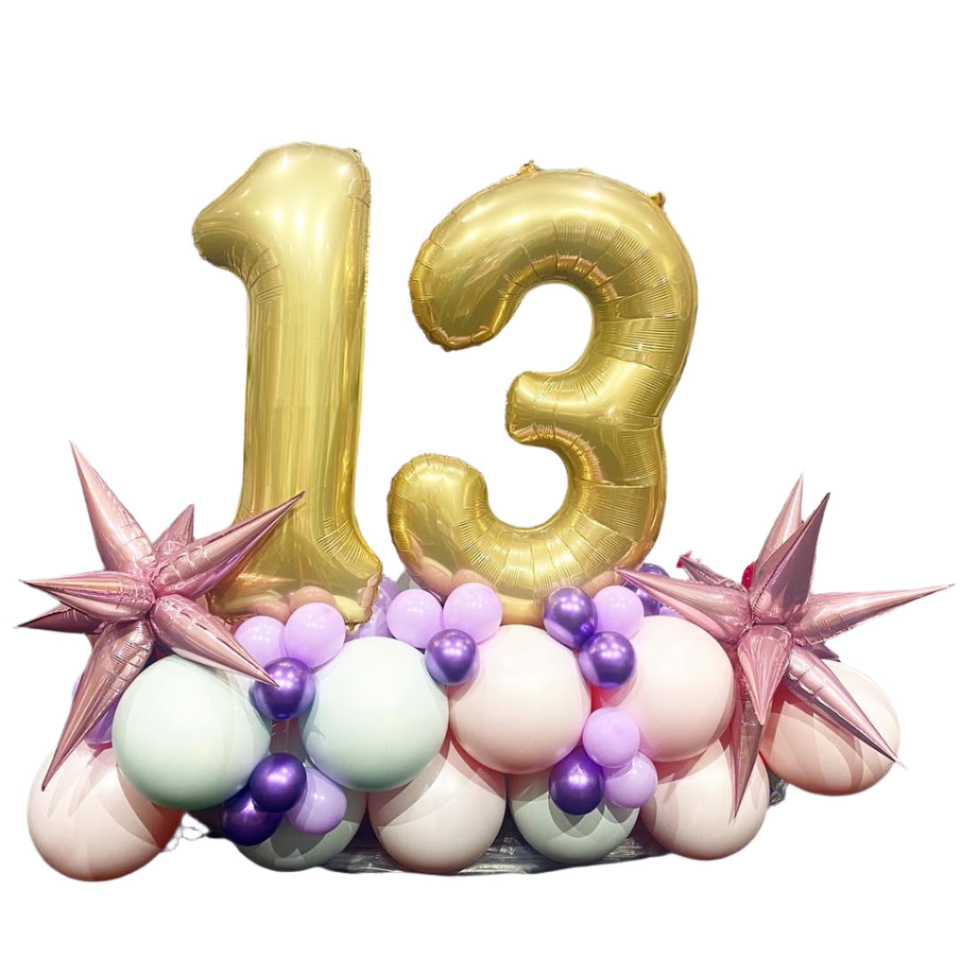 Double Digit Balloon Number Cluster
