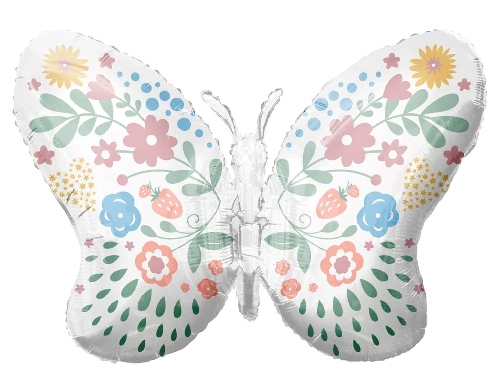 Floral Butterfly Foil Balloon