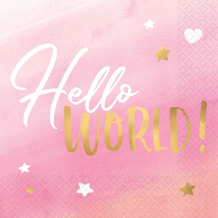 'Hello World!' Napkin 16pk
