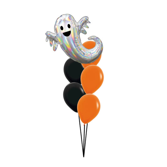 Iridescent Ghost Halloween Balloon Bunch