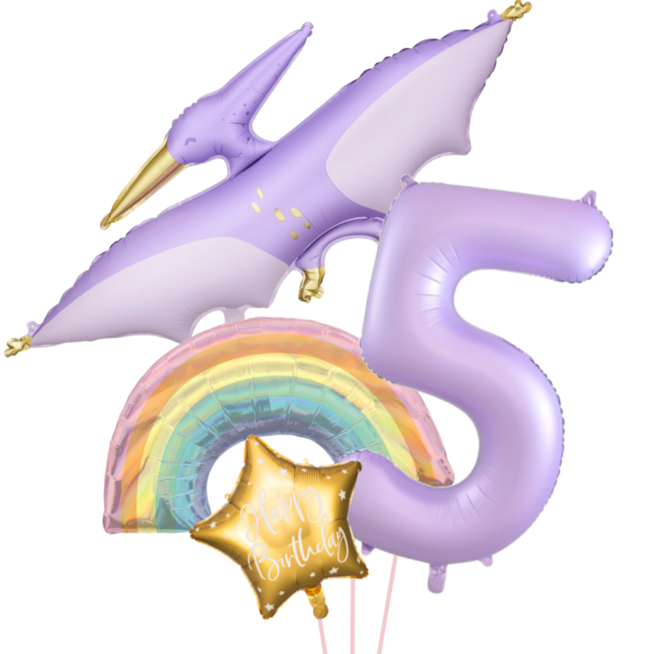 Single Digit Pastel Dinosaur Rainbow Bunch