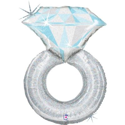 Holographic Silver Ring Foil Balloon