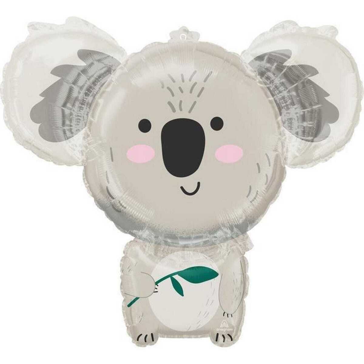 Koala With Leaf Foil Balloon INFLATED