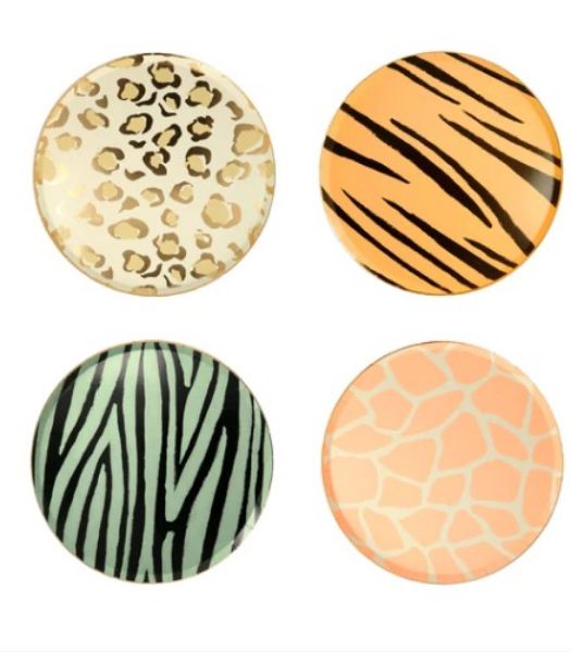 Safari Animal Assorted Print Plates 8pk