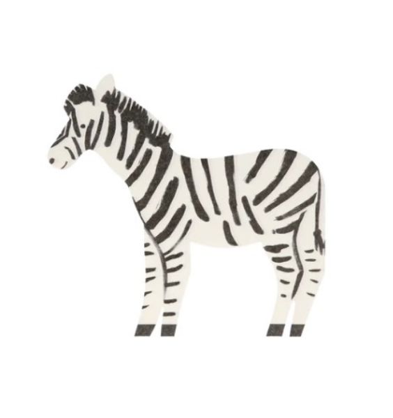 Zebra Shaped Napkins 20pk