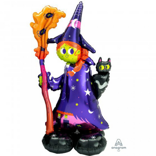 Halloween Witch and Cat Airloonz 139cm