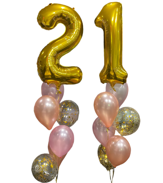 Double Digit Confetti Bunch - Rose Gold/Gold/Pinks