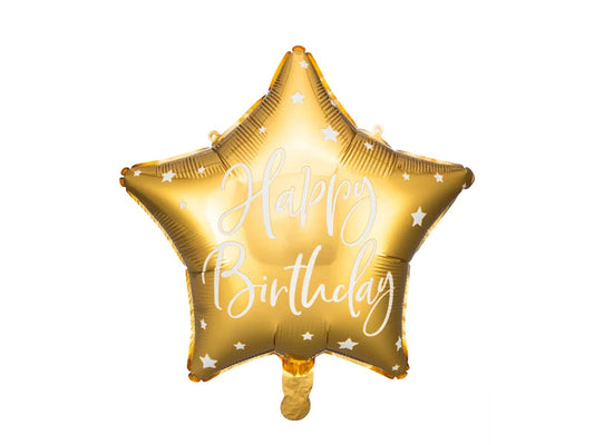 Happy Birthday Star Foil - Gold