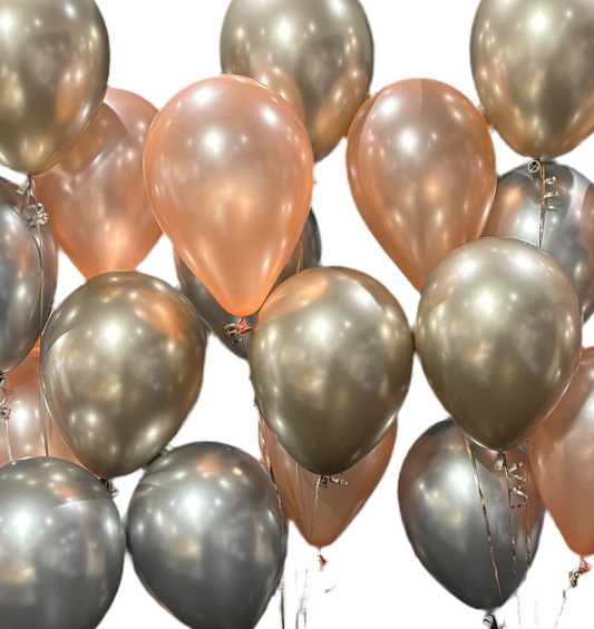 Event Package - 100x Latex Balloons (Chrome Colours)