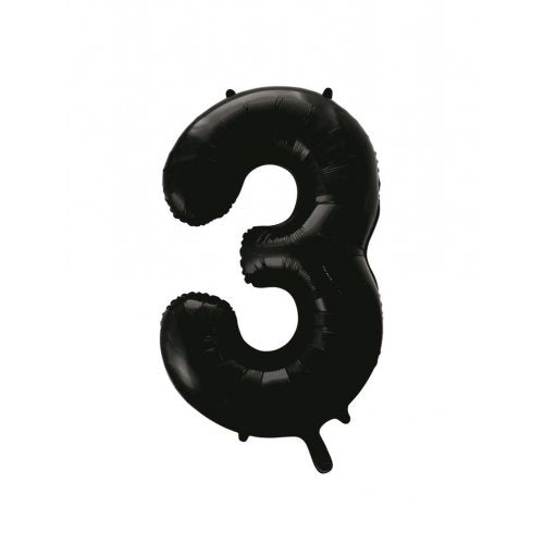 Number 3 Helium Foil Balloon - Assorted Colours