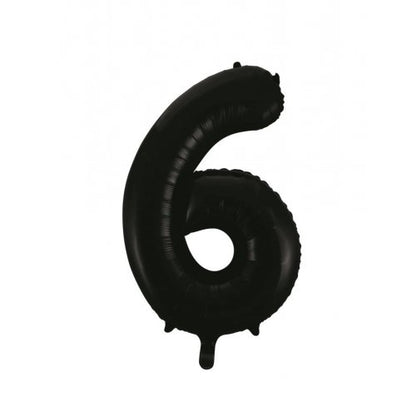 Number 6 Helium Foil Balloon - Assorted Colours