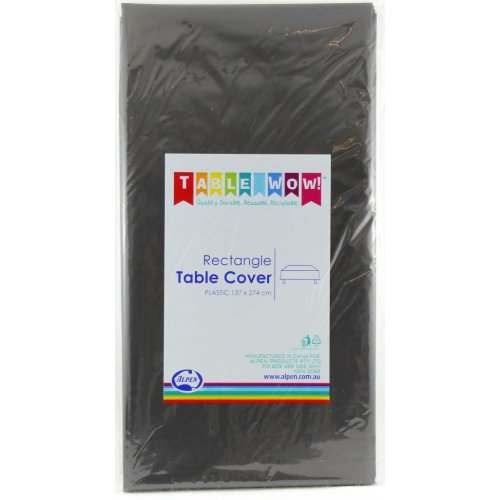 Black Rectangular Plastic Table Cover