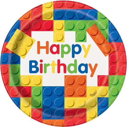 Building Blocks Birthday Dinner Plates