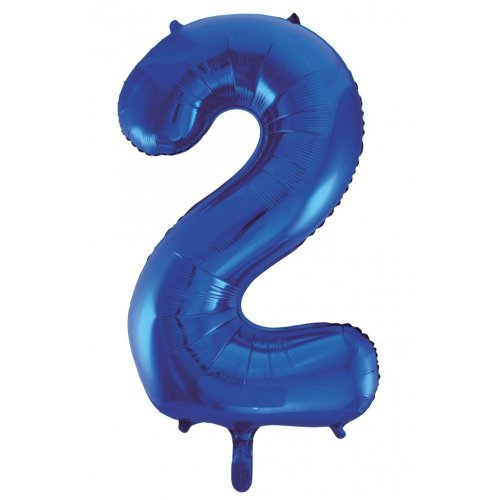 Number 2 Helium Foil Balloon - Assorted Colours