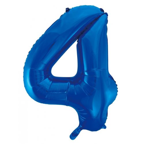 Number 4 Helium Foil Balloon - Assorted Colours