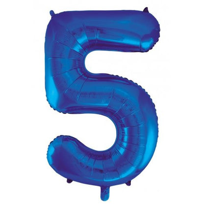 Number 5 Helium Foil Balloon - Assorted Colours