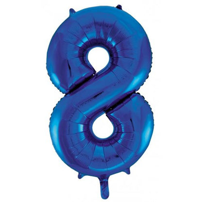 Number 8 Helium Foil Balloon - Assorted Colours
