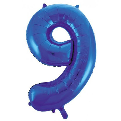 Number 9 Helium Foil Balloon - Assorted Colours