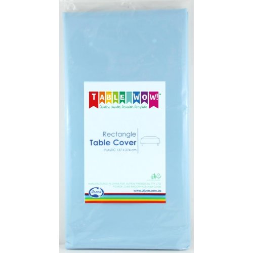 Pastel Blue Plastic Rectangle Table Cover