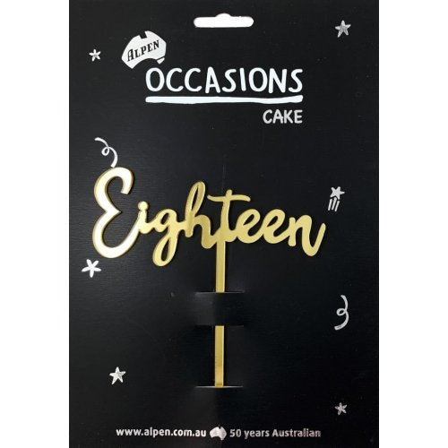 Eighteen Cake Topper