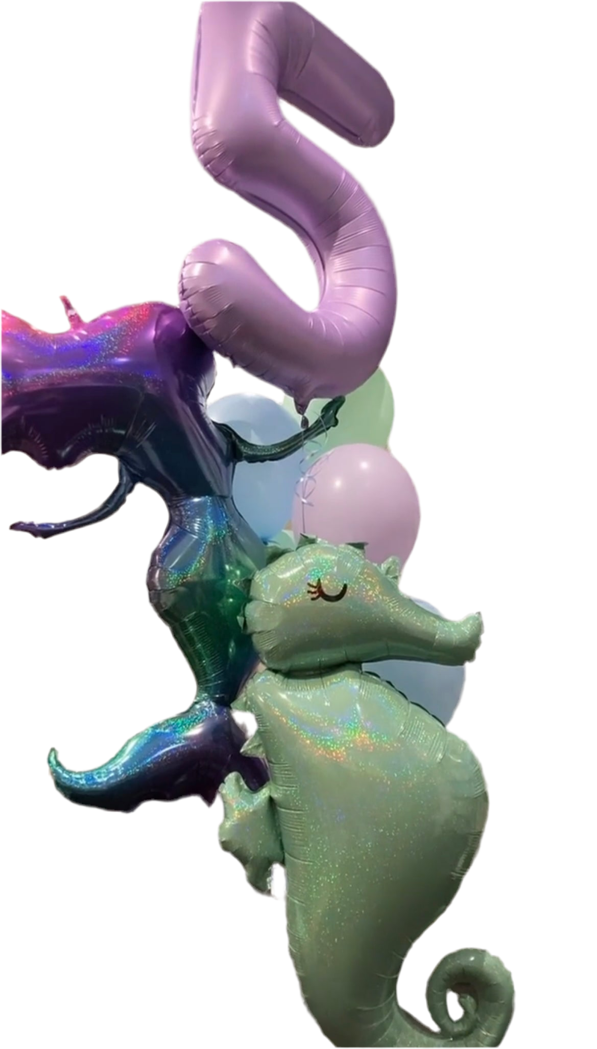 Holographic Seahorse Foil Balloon