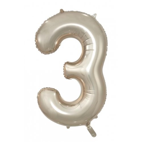 Number 3 Helium Foil Balloon - Assorted Colours
