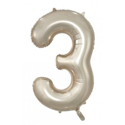 Number 3 Helium Foil Balloon - Assorted Colours