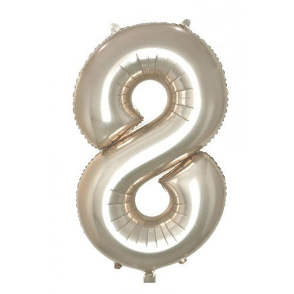 Number 8 Helium Foil Balloon - Assorted Colours