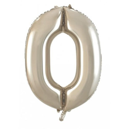 Number 0 Helium Foil Balloon - Assorted Colours