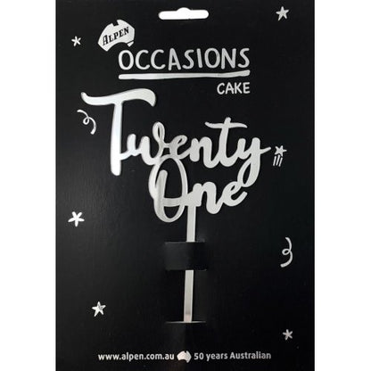 Twenty One Cake Topper