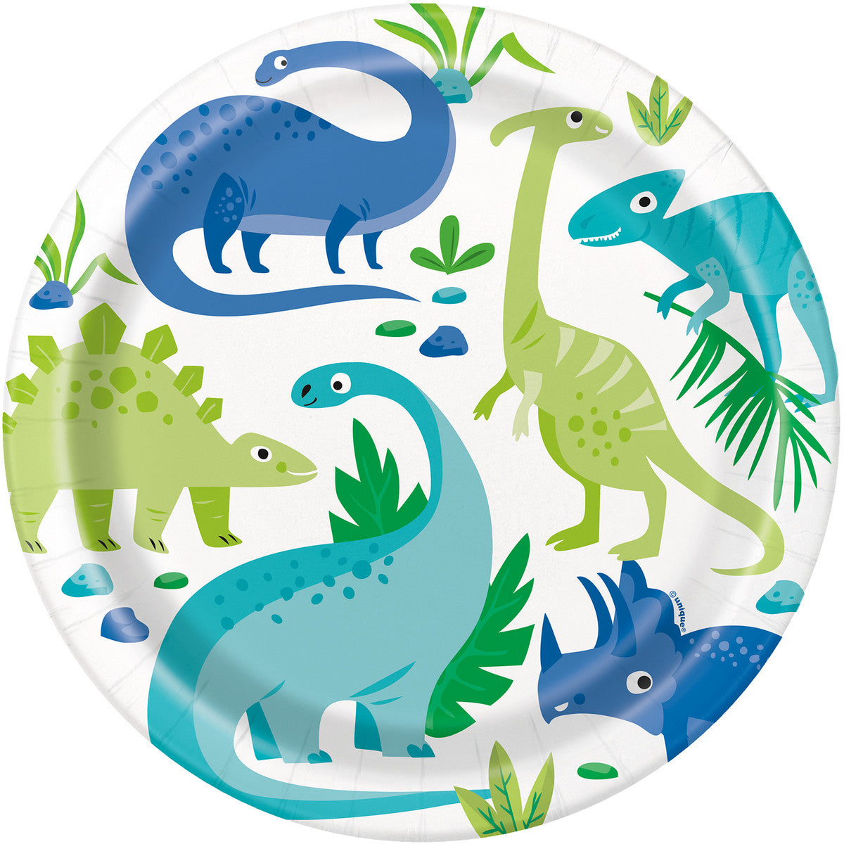 Dinosaurs Blue And Green Paper Lunch Plates 8pk