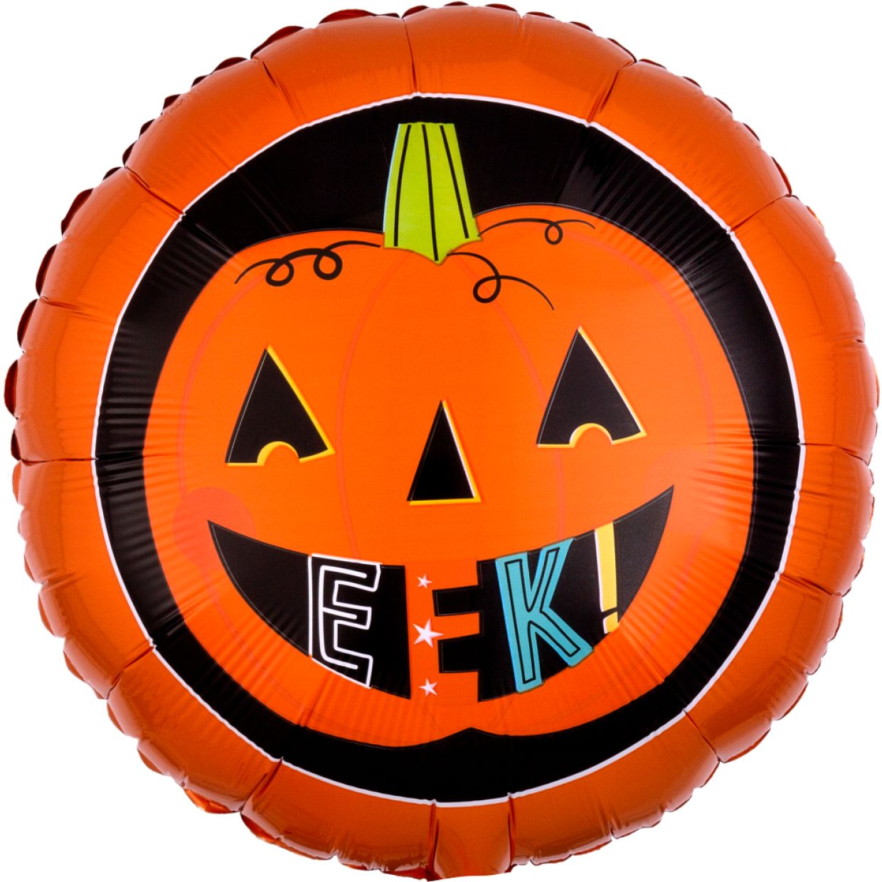 Round 'EEK' Pumpkin Foil Balloon