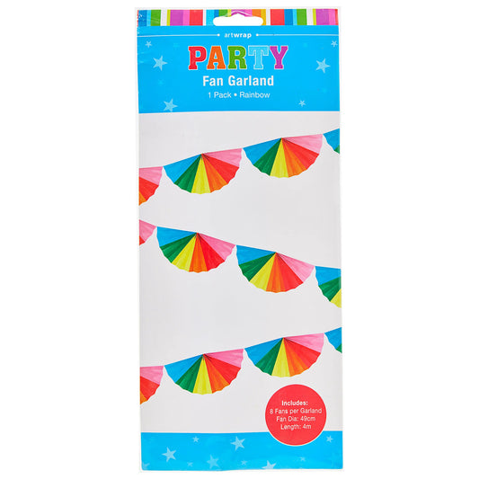 Rainbow Paper Fan Garland Decoration (4m)