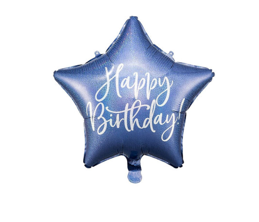 Happy Birthday Star Foil - Blue